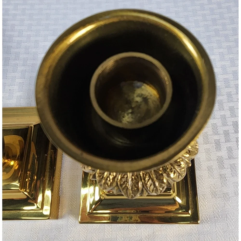 Annick Naudy Brass Crafted Candle Holder Sconce Candlestick Set 1970s